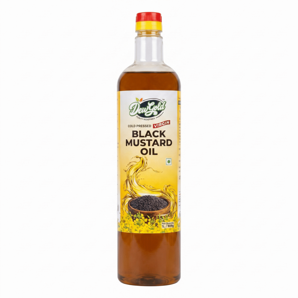 DEWGOLD COLD PRESSED VIRGIN BLACK MUSTARD OIL1L